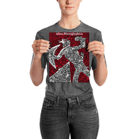 The Silent Warrior Red, White, Black - Poster Print - Alien Hieroglyphics