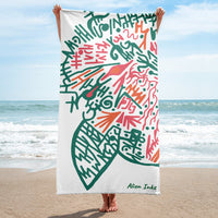 The Watchful Hawk/ Neon Bird - Beach Towel
