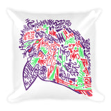 Neon Bird - Square Pillow